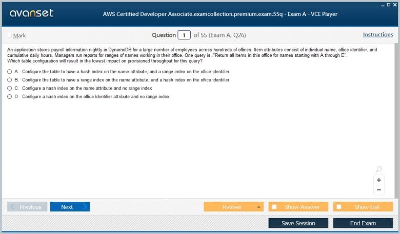 AWS Certified Developer Associate Premium VCE Screenshot #1